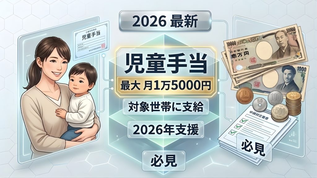 日本児童手当2026｜対象世帯に月額最大1万5000円支給へ。最新制度を徹底解説