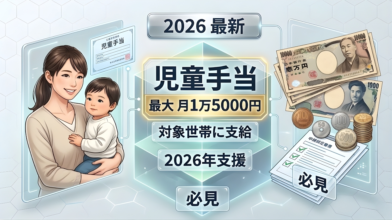日本児童手当2026｜対象世帯に月額最大1万5000円支給へ。最新制度を徹底解説